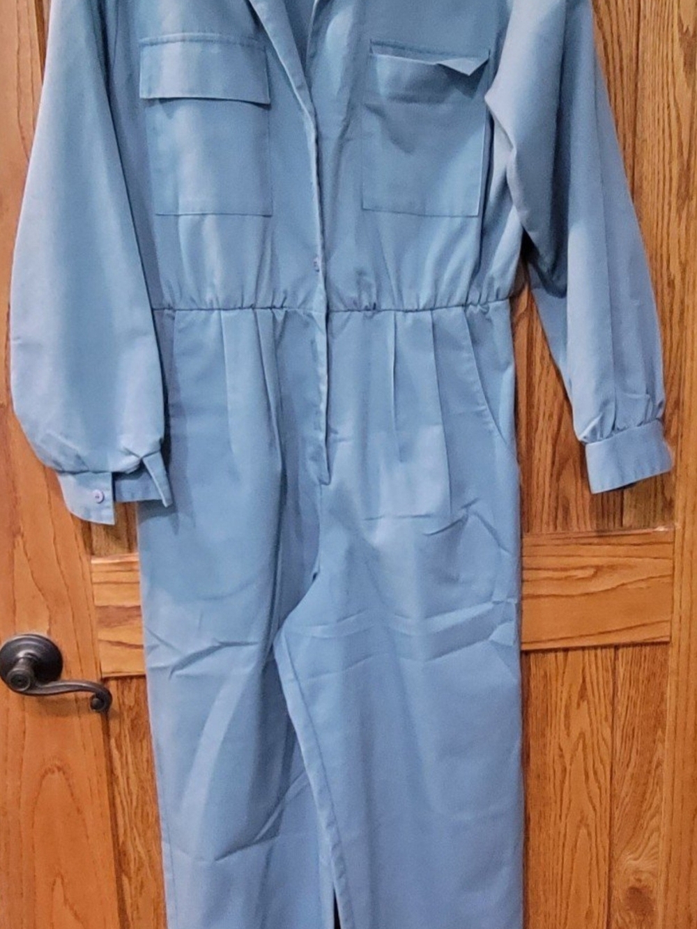 Vintage Blue Utility Jumpsuit Coveralls Long Sleeve Workwear S/M